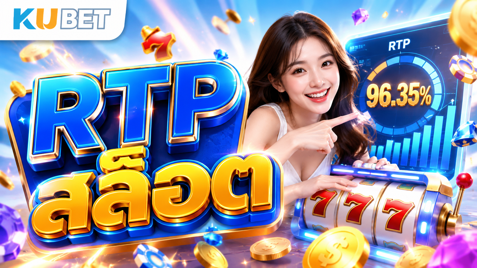 RTP สล็อต KUBET พร้อมภาพผู้ใช้งานและองค์ประกอบเกมสล็อตในดีไซน์สดใสทันสมัย